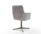 Chaise-pivotante Heira-Flex avec accoudoirs côtelé gris argenté pied de chaise 4 branches aspect titane pivotement sur 360° ressorts ensachés 4